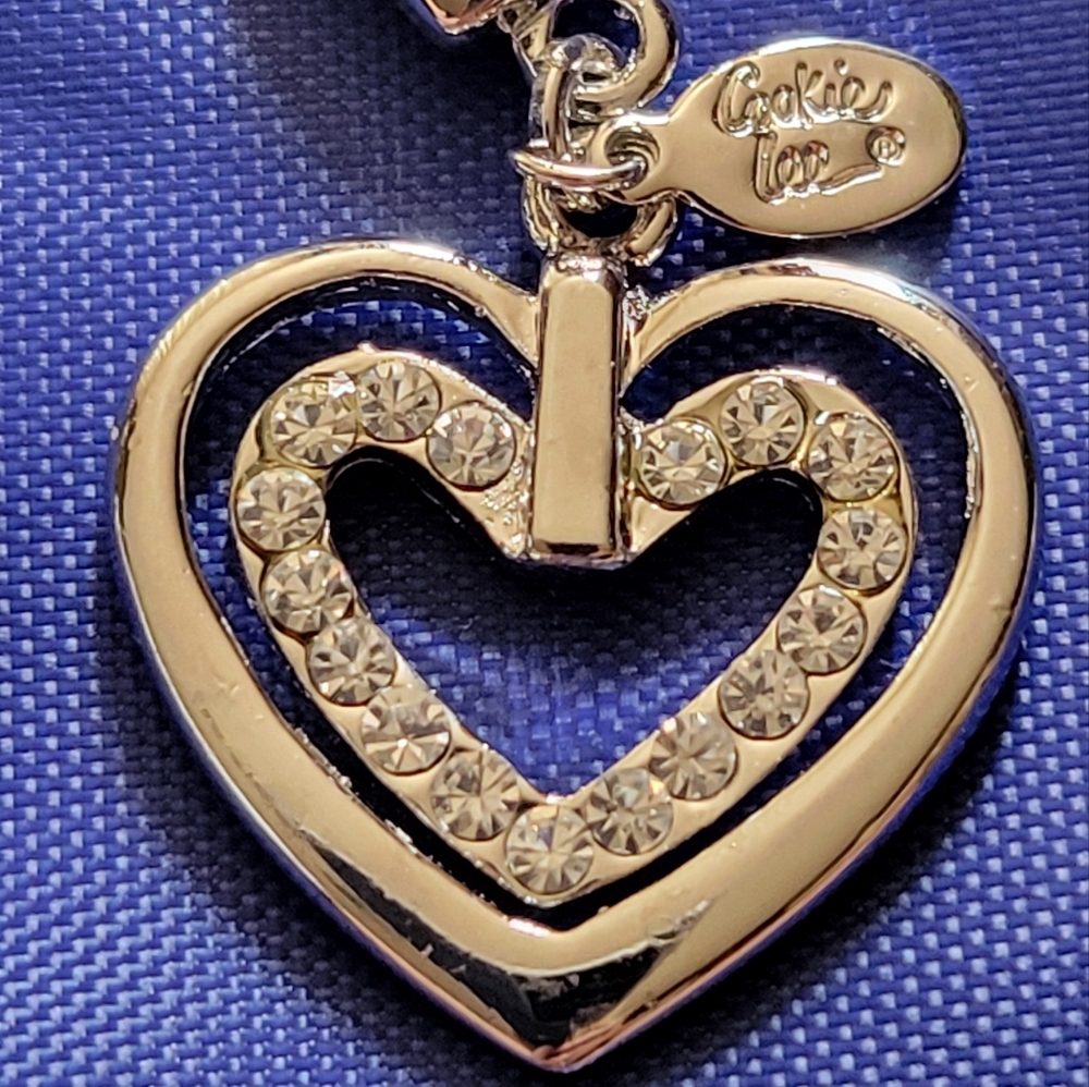 NWT Cookie Lee Crystal Heart Purse Charm